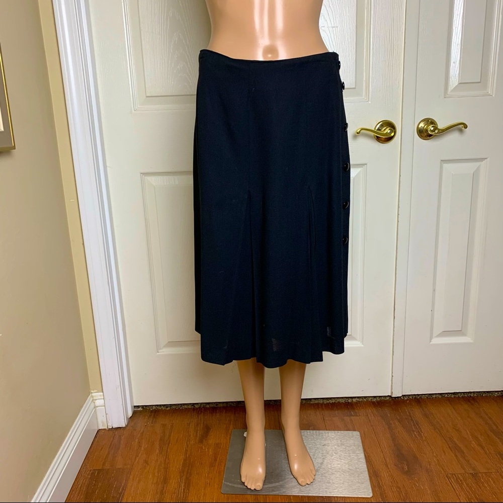 Escada by Margaretha Ley Wool Pleated Skirt Sz 44